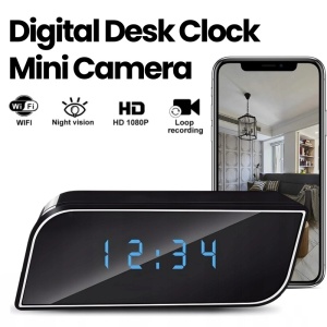 Mini-Tischuhr mit Kamera iUni IP99, Full HD, 16 GB, 150°, Nachtsicht, Live-Ansicht auf dem Smartphone - Img 2