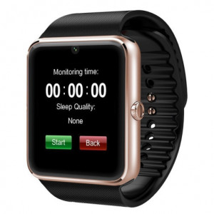 Smartwatch iUni GT08, телефон, Bluetooth, 1.3MP Камера, LCD дисплей против надраскване, Златист - Img 6