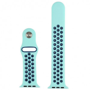 Каишка iUni Спортен за Apple Watch 1/2/3/4/5/6/7 40 мм Силикон Turquoise/Син - Img 6