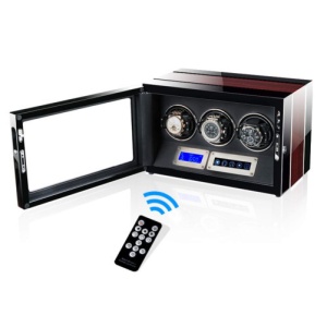Кутия за самонавиващи се часовници iUni Luxury Watch Winder 3, цвят на махагон - Img 2