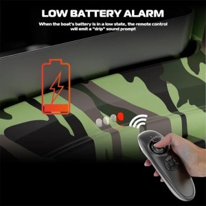 Лодка за риболовна стръв iUni V050, 500m, капацитет 2 кг, 12000mAh, 10km/h, 2.4GHz дистанционно управление, Камуфлажно зелено - Img 8