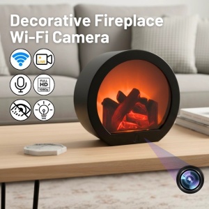 Мини Камера iUni TH-798, Електрическа Камина, Wi-Fi, Full HD, 32GB, Преглед на Живо на Телефона - Img 2
