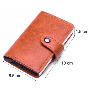 Портфейл iUni P2, RFID, слот за 6 карти, шоколадово кафяво - Img 12