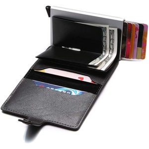 Портфейл RFID iUni P2, слот за 6 карти, черен - Img 2