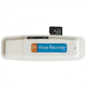 Шпионски микрофон USB стик iUni SpyMic STK99, Диктофон, Бял - Img 6