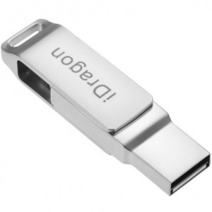 32-GB-USB-Stick iUni iDragon Lightning und USB 3.0 für iPhone/iPad, silberfarben - Img 2