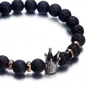 Armband aus Vulkangestein, iUni B1 Lady Dunkelgrau - Img 6