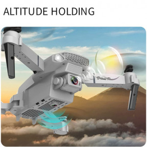 Drohne iUni E88 Pro, 4K, WLAN, 2 Kameras, klappbare Arme, Echtzeit-Übertragung von Telefonaten, grau - Img 6