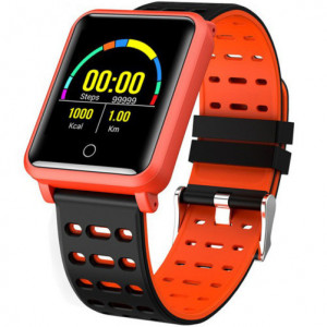Fitness-Armband iUni M88 Plus, 1,3-Zoll-OLED-Display, bis zu 25 Tage Akkulaufzeit, eingehende Anrufe, Herzfrequenzmesser, orange - Img 6