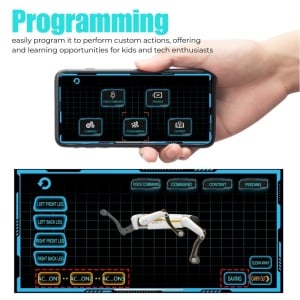 Intelligente robothond iUni 8006 met hydrogelballen, die in water uitzetten, afstandsbediening, app, spraakopdrachten, programmeerbaar, meer dan 25 interactieve functies - Img 10
