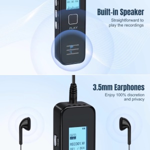 iUni 007 Мини цифров рекордер, 16GB, Автономност 17 часа, MP3 плейър - Img 5