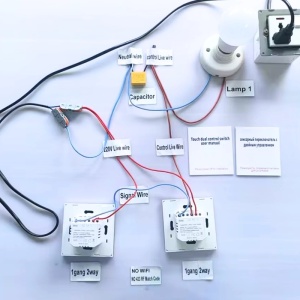 iUni 1F Aanraakschakelaar met ladderkop, kruiskop, glas, LED, zilver - Img 7