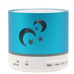 iUni DF03 Bluetooth speaker, 3W, USB, card slot, radio, aluminium, blue - Img 5