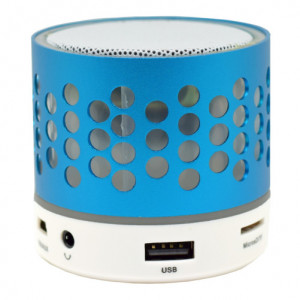 iUni DF05 Bluetooth-luidspreker, 3 W, USB, kaartsleuf, radio, aluminium, blauw - Img 3