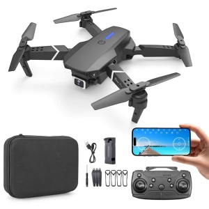 iUni E88 Pro-drone, 4K, wifi, 2 camera's, inklapbare armen, livestreaming via de telefoon, zwart - Img 2