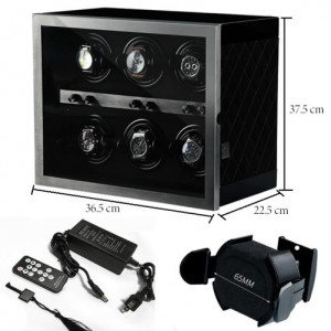 iUni Luxury 6-Watch Winder, Black - Img 10