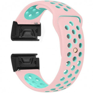 iUni Sportarmband 26 mm für Garmin Fenix 3 / Fenix 5X, Silikon, rosa/blau - Img 2