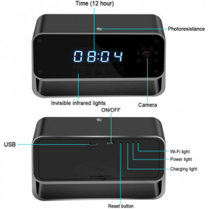 iUni Spy IP27 Uhr, 1080p Full-HD-Spionagekamera, kabellos, P2P, Nachtsicht, microSD-Kartensteckplatz - Img 11