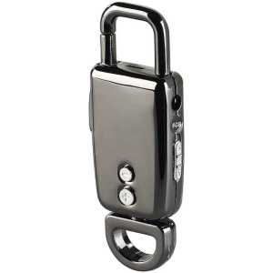 iUni SpyMic BR11 Schlüsselanhänger, Spionage-Diktiergerät, 8 GB interner Speicher, MP3-Player, schwarz