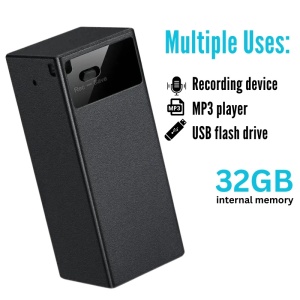 iUni V12 mini-spionagerecorder, 32 GB, 384 uur batterijduur, spraakactivering, mp3-speler - Img 3