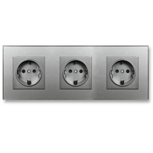 iUni WS3 drievoudig stopcontact met een frame van gehard glas, 16 A, zilverkleurig - Img 2