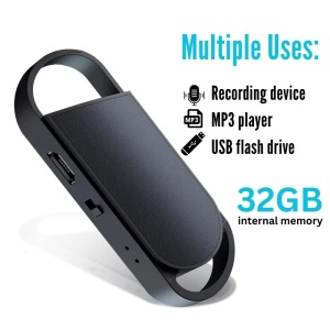 Schlüsselanhänger mit verstecktem Diktiergerät iUni SK008, 8 GB, 18 Stunden Betriebsdauer, MP3-Player - Img 3