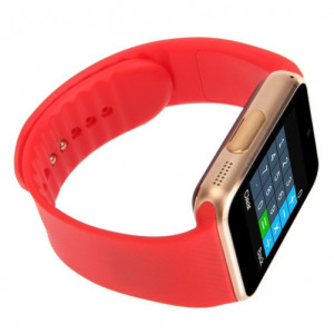 Smartwatch iUni GT08, телефон, Bluetooth, 1.3MP Камера, LCD дисплей против надраскване, Червен - Img 3