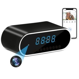 Spionageuhr mit WLAN-Kamera iUni IP07, Full HD, 160°, Nachtsicht, microSD-Kartensteckplatz