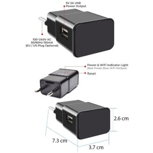 USB зарядно устройство със шпионска камера iUni IP1000, Wi-Fi, 16GB, 4K Гледане, Аудио-Видео, P2P - Img 7