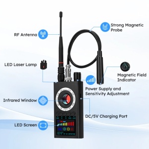 Детектори за камери, Микрофони, GPS локатори, Записващи устройства, iUni K19+, Честоти 100-8000MHz - Img 10