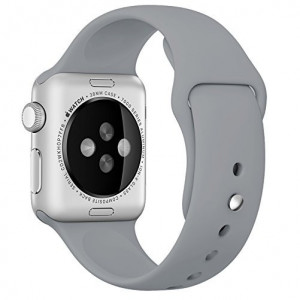 Каишка iUni за Apple Watch 1/2/3/4/5/6/7 44 мм Силикон Сив - Img 2