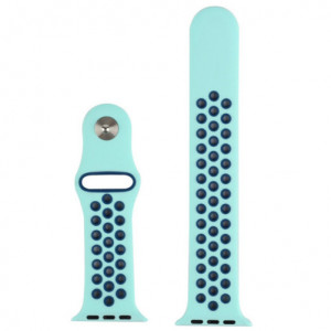 Каишка iUni Спортен за Apple Watch 1/2/3/4/5/6/7 40 мм Силикон Turquoise/Син - Img 3
