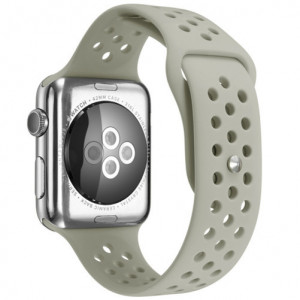 Каишка iUni Спортен за Apple Watch 1/2/3/4/5/6/7 42 мм Силикон Сив - Img 6