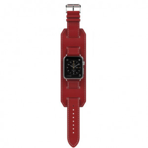 Каишка iUni Cuff за Apple Watch 1/2/3/4/5/6/7 40 мм Еко кожа Червен - Img 5