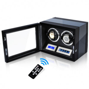 Кутия за самонавиващи се часовници iUni Luxury Watch Winder 2, цвят на въглероден - Img 6