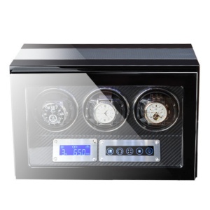 Кутия за самонавиващи се часовници iUni Luxury Watch Winder 3, цвят на въглероден - Img 9