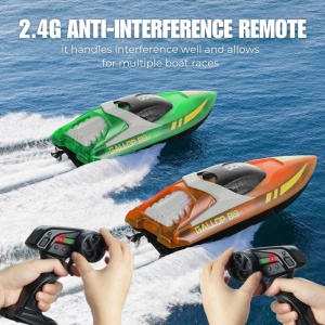 Лодка с дистанционно управление iUni HJ819, RC високоскоростна лодка, скорост 15 км/ч, 2.4GHz, оранжева - Img 8