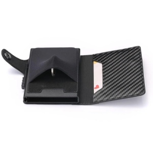 Портфейл iUni P4, RFID, слот за 9 карти, карбонов печат - Img 7