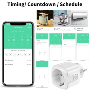 Умен контакт iUni PS1, 16A, WiFi, мониторинг на потреблението, Smart Life / Tuya APP, съвместим с Alexa/Google Assistant - Img 7