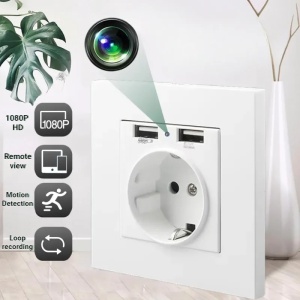 Шпионска камера в стенен контакт iUni PR1, Wi-Fi, Full HD, Наблюдение на живо през телефон - Img 2