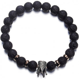 Armband aus Vulkangestein, iUni B1 Lady Dunkelgrau - Img 8