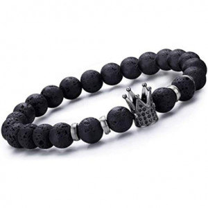 Armband aus Vulkangestein, iUni B1 Lady Dunkelgrau - Img 7