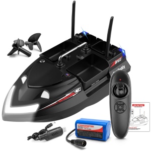 Futterboot iUni V802, 5200mAh, 4 Köderbehälter, 3kg, 500m, 15km/h, Schwarz