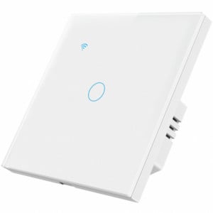 iUni 1F Tempered Glass WiFi Smart Touch Switch, LED, White - Img 2