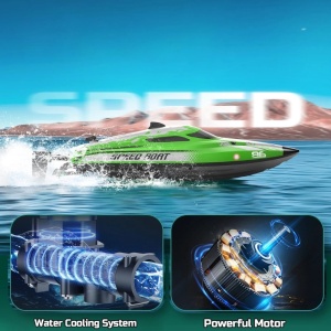 iUni HJ820 op afstand bestuurbare boot, RC-snelheidsboot, snelheid 25 km/u, 2,4 GHz, groen - Img 2