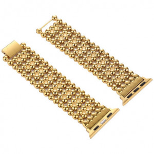 iUni Luxury Armband für Apple Watch 1/2/3/4/5/6/7, 44 mm, Edelstahl, goldfarben - Img 6