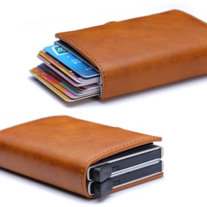 iUni P3 RFID-Doppelbrieftasche, 16 Karten, Dunkelbraun - Img 11