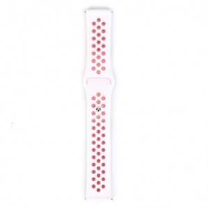 iUni Sport-bandje 22 mm voor Gear S3, siliconen, wit/roze - Img 5