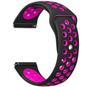 iUni Sport-bandje 22 mm voor Gear S3, siliconen, zwart/roze - Img 2
