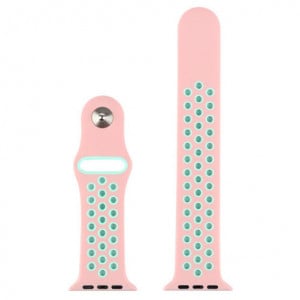 iUni sportarmband van siliconen voor Apple Watch 1/2/3/4/5/6/7 44 mm Roze/Blauw - Img 6